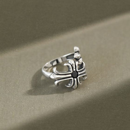 Vintage Adjustable Cross Ring in Sterling Silver
