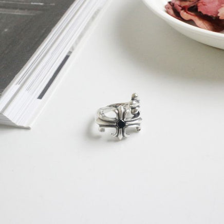 Vintage Adjustable Cross Ring in Sterling Silver