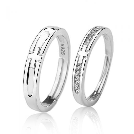 Sterling Silver Women’s Honey Moon Cross Ring