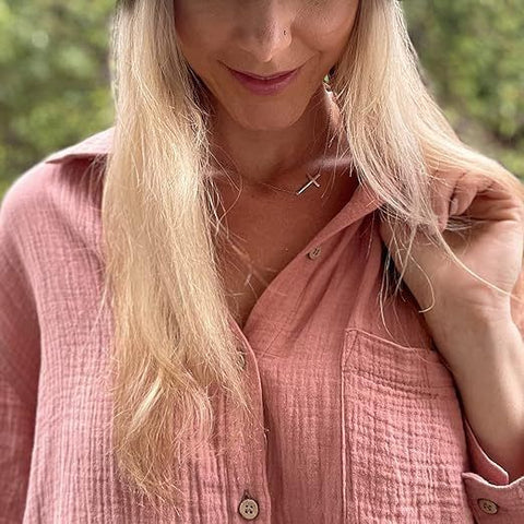 Sterling Silver Modern Cross Necklace