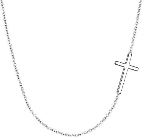 Sterling Silver Modern Cross Necklace