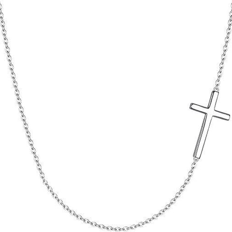 Sterling Silver Modern Cross Necklace