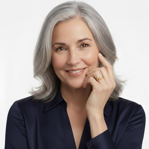 Adjustable Yellow Gold Twisted Rope Cross Band Ring