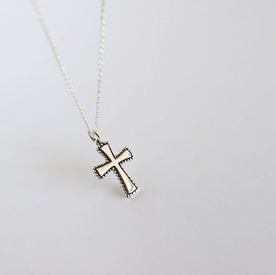 Vintage Sterling Silver Cross Necklace