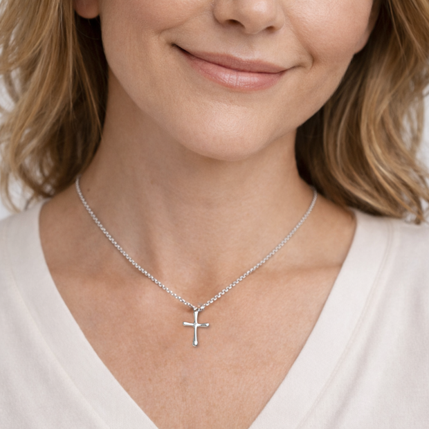 Radiant Stacker Cross Pendant